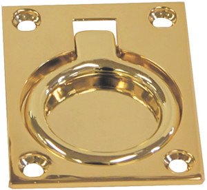 Flush Pull 60 x 47mm Polished Brass