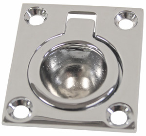 Ring Pull - Flush, Chrome Plated Brass, 43mm x 37mm
