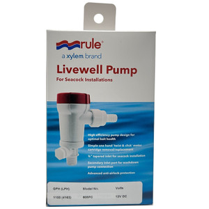 Rule Tournament 600 Dual Port Livewell Pump, 3/4 Thread Inlet 1100gph