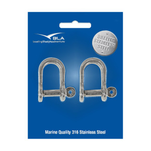BLA Standard D-Shackles - Pressed Stainless Steel - 161026P2