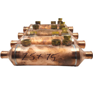Brass 5" Marine Engine Oil Cooler with Zinc Anode - 1-1/4" Water Connection x 1/2" Oil Connection