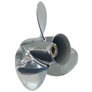 Honda 8-20HP Solas Saturn Stainless Steel 3 Blade Propeller - 9-1/4" Diameter 9" Pitch
