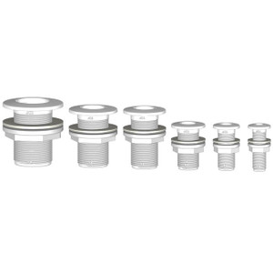 3/4" White Domed Skin Fitting