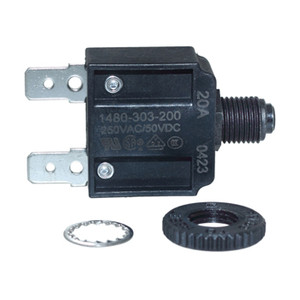 Circuit Breaker - Push to Reset - 20amp Spade Terminal