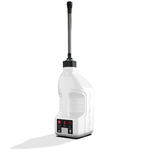 Tuff Jug Fuel Can With Black Standard Cap Auto Shut Of Spout & View Strip - White 10L