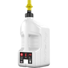 Tuff Jug Fuel Can with Yellow Ripper Cap with View Strip - White 20L
