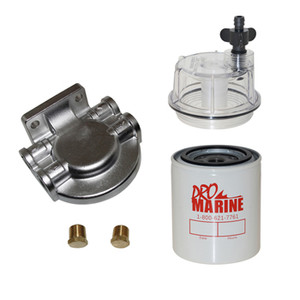 Fuel Filter with Bowl - Bracket 3/8" Stainless 10 Micron