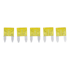 Pack of 5 Fuses - 20a Mini Blade - Yellow