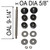 Anchor Pin Kit, Rear - R, MR & Alpha One OAL 9 1/4" Diameter 5/8" 19831990