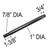 Tilt Tube Stainless 1X12-1/16 for Johnson & Evinrude 3-6-Cyl Requires SLN-1 Nuts