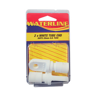 Waterline Tube End 20mm White (Pack of 2)