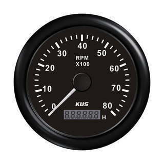 Gauge Tacho 0-8000rpm - Black