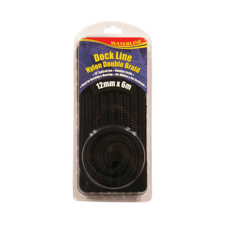 Dock Line Black 12mm x 6m Braided Nylon