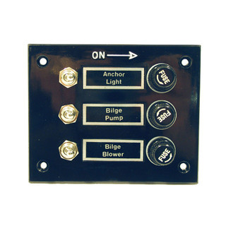 Panel Switch 3 Gang Black