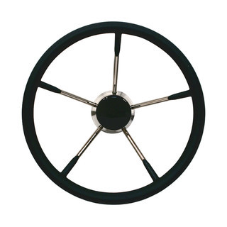 Steering Wheel 350mm Stainless Steel & Poly Grip (Black)