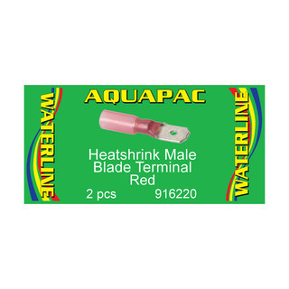 Aquapac Male Blade Red Heatshrink Terminals (Pack of 2)