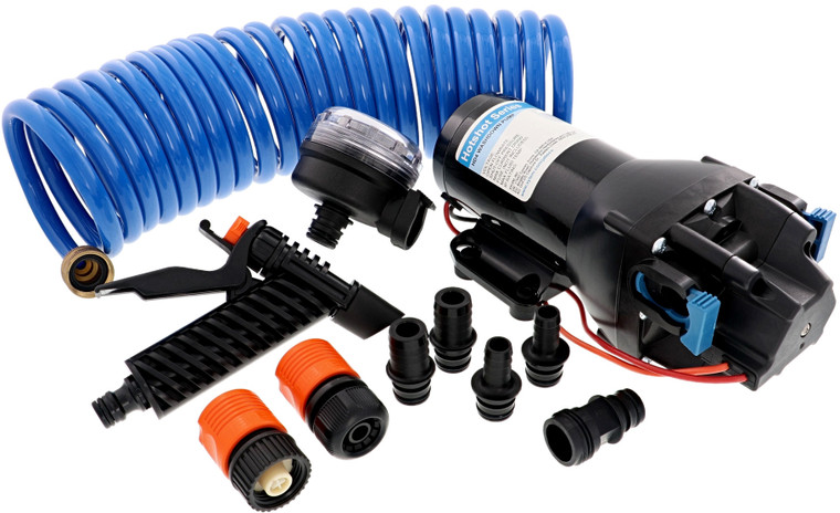 Jabsco Hotshot 4 12V Deckwash Pump Kit + 25ft Hose 60psi 15lpm