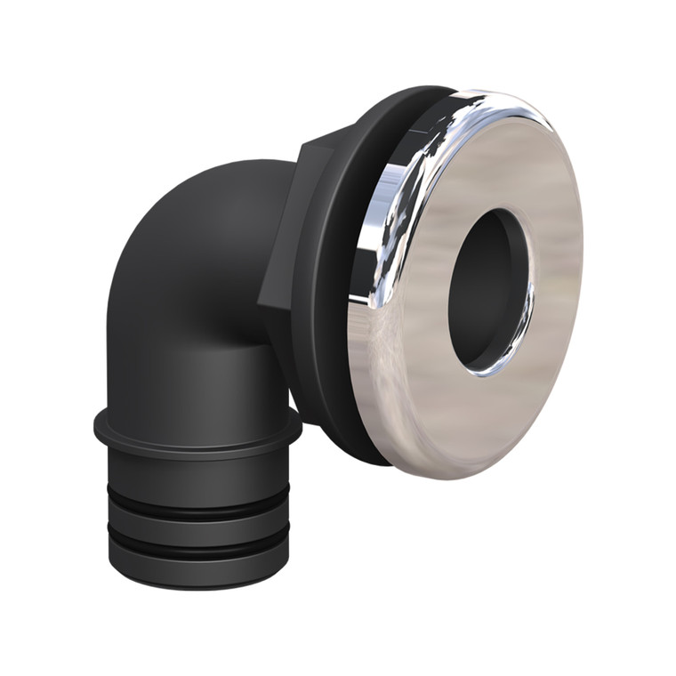 Thru-Hull Qwik-Lok 1 1/8" Elbow Chrome Bezel
