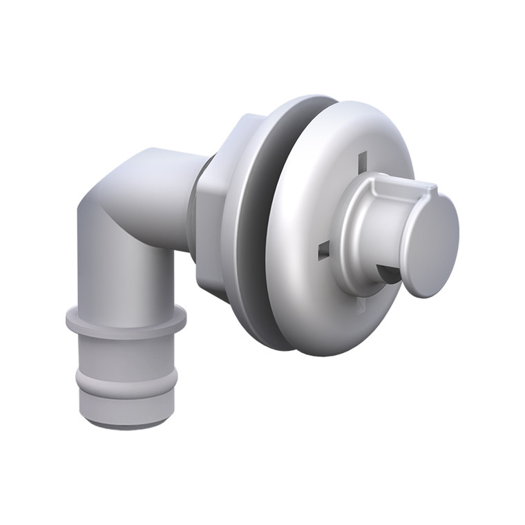Spray Head White 3/4" Elbow Thru Hull