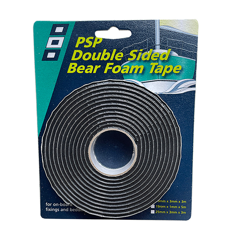 Double Sided Bear Foam Tape Black 19mm x 3mm x 3m