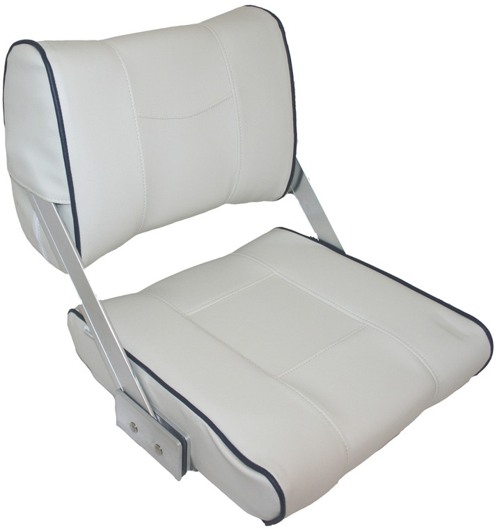 Axis Flip Back Seat Ivory White / Dark Blue Piping