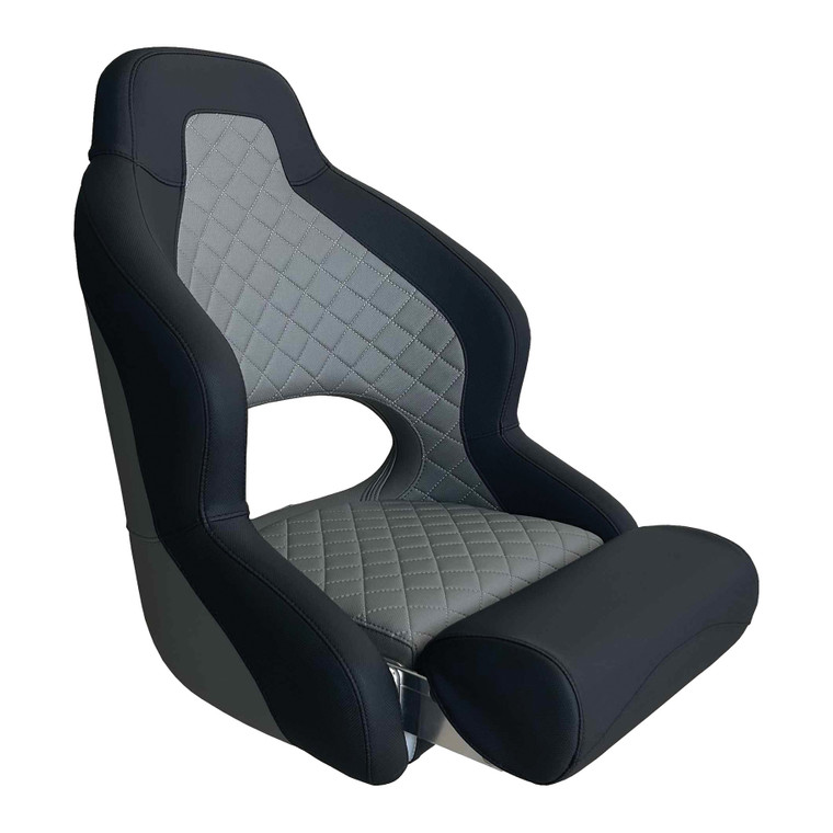 Axis H52 Compact Flip Up Seat Black with Diamond Stitch Dusty Grey