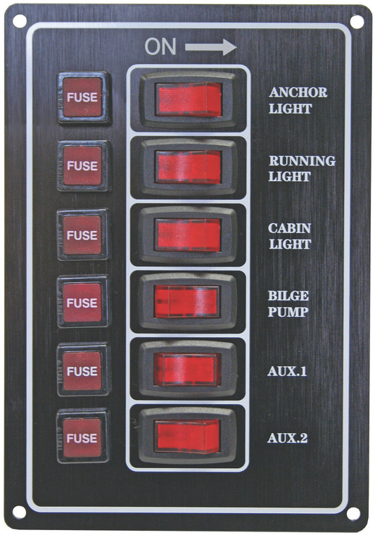 Switch Panel - Black 6 Switch