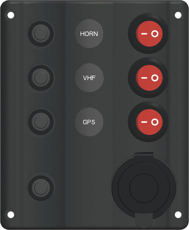 Switch Panel Cb 3 Switch & Cigarette Socket