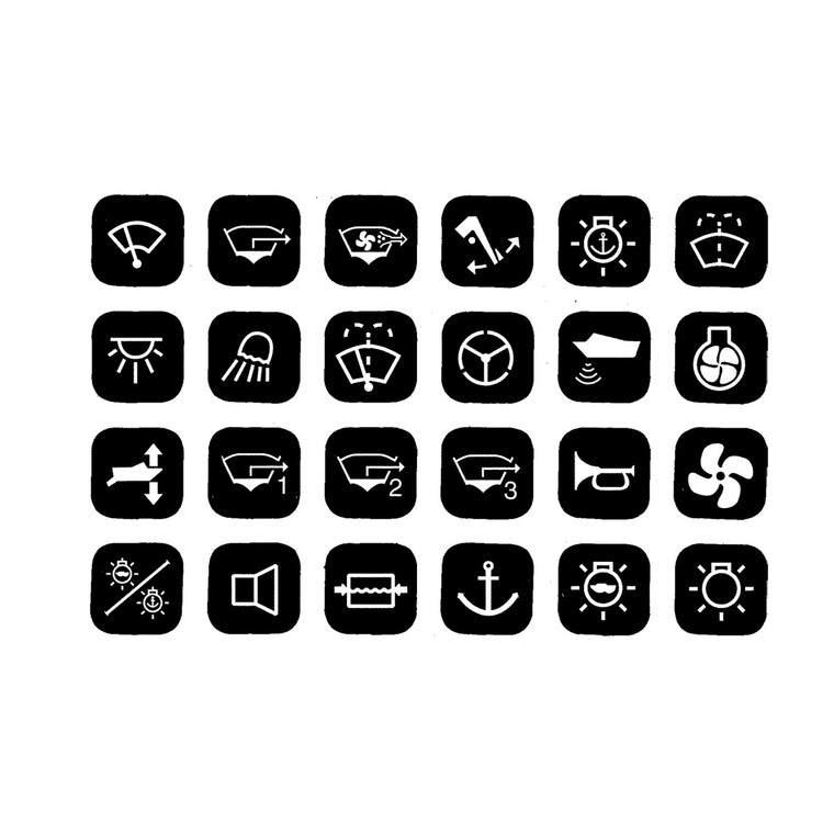 BEP Contour 1000 Switch Panel Symbol Label Set
