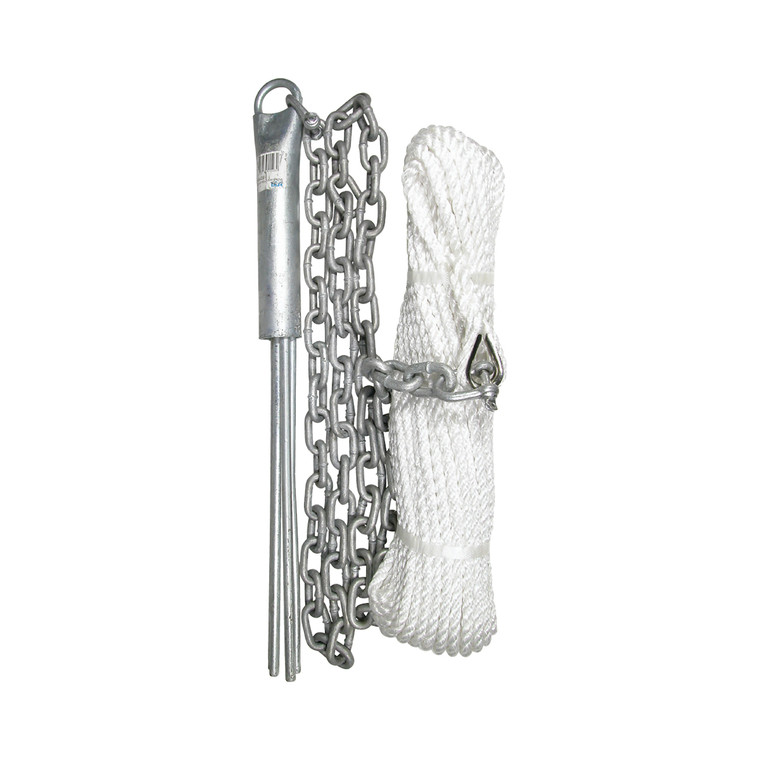 Galvanised Reef Anchoring Kit - 12mm Anchor - 2m Chain - 10mm x 50m Rope