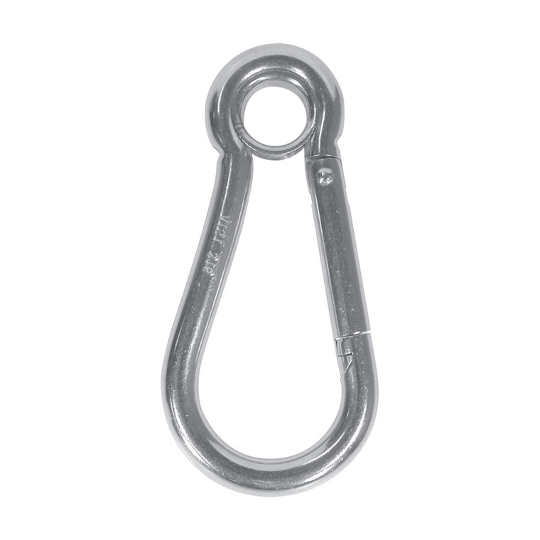 316 Stainless Steel Snap Hook with Ferrule Eye - 80mm