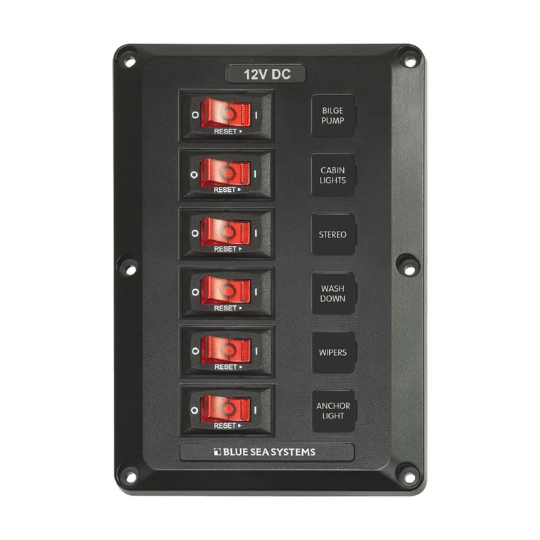 Blue Sea Systems BelowDeck Circuit Breaker Panel - 8 Position - 12V - 8 × 15A