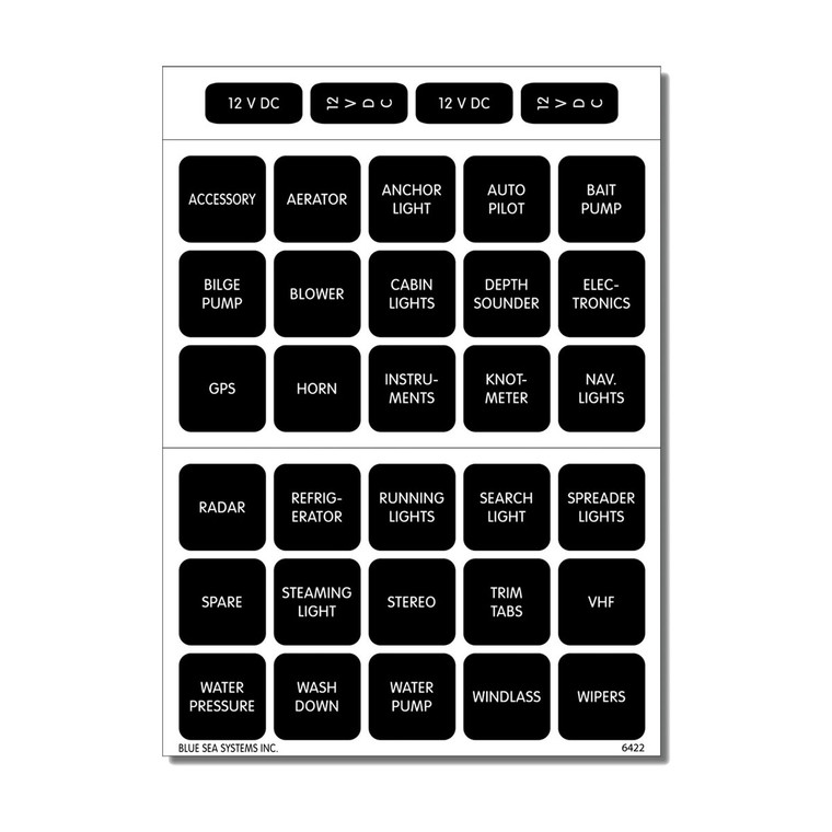 Blue Sea Systems Square Format Labels - BS-4215
