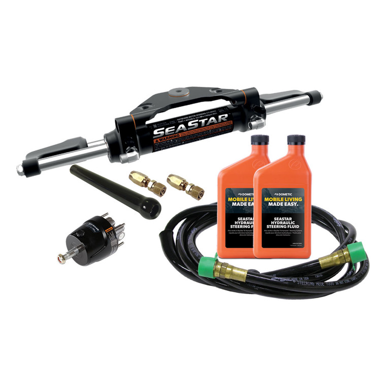 Dometic SeaStar Front-Mount Hydraulic Steering Kit - Up to 300HP - 50ft Adjustable Hose