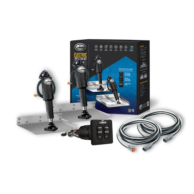 Lenco Standard Mount Trim Tab Complete Kit - 12-Gauge Blades / 12-Volt Actuators - 312432