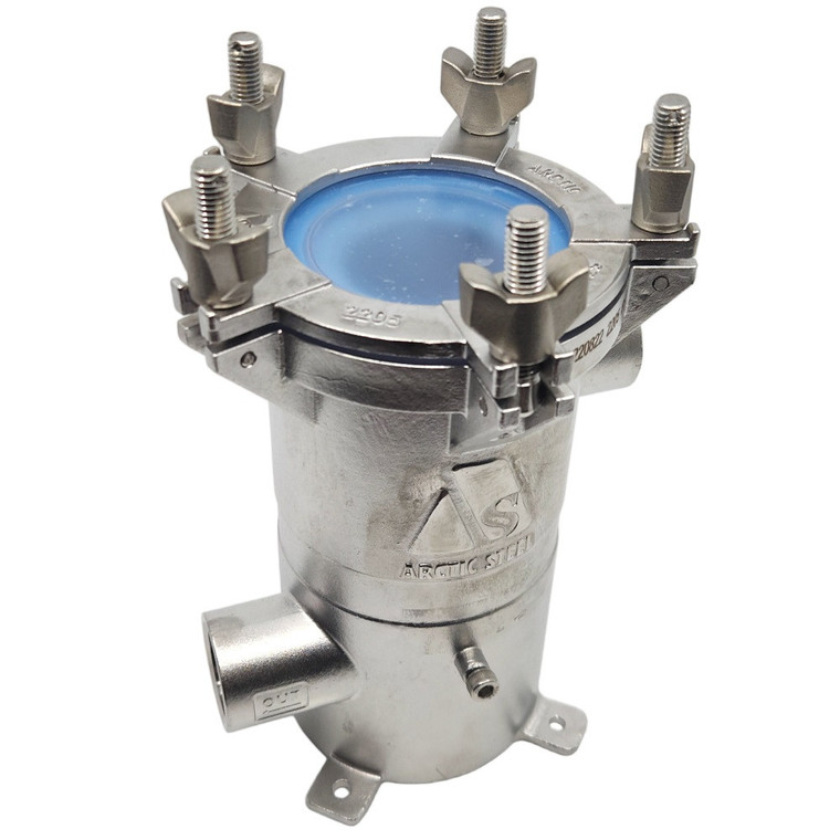 SISO Strainer with Clear Lid - 4" - AS-WS-SISO-400-C-A