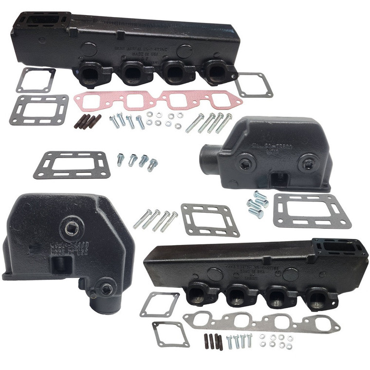 MerCruiser Early Small Block Port and Starboard Manifold and Riser Kits - 90 Degree Angle - MC-20-72963