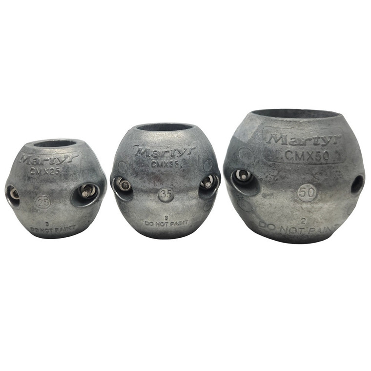 Streamlined 2 Bolt Aluminium Marine Propeller Shaft Anode - 1-1/2"