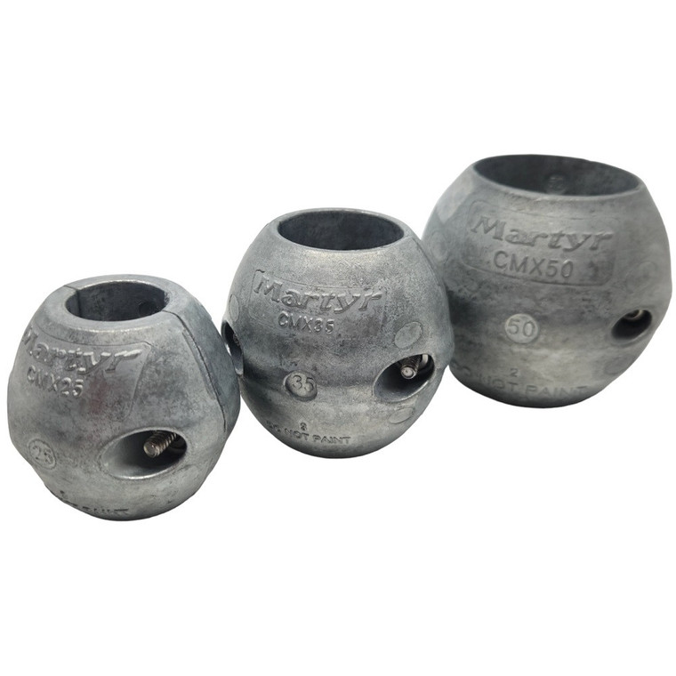 Streamlined 2 Bolt Zinc Marine Propeller Shaft Anode - 25mm