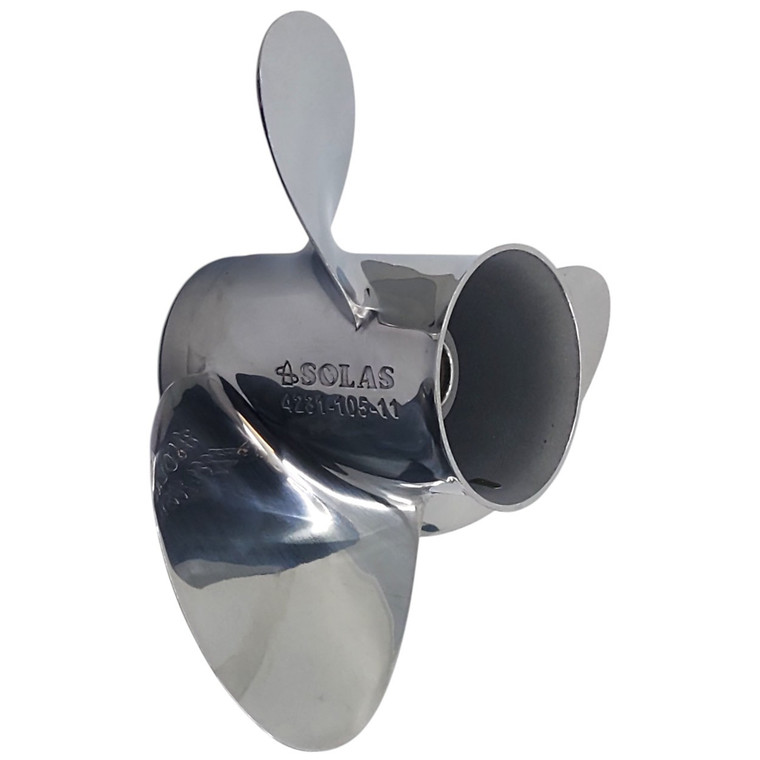 Mariner 25-30HP Tohatsu Origin Stainless Steel Propeller Replacement Solas Saturn - 10" Diameter 14" Pitch