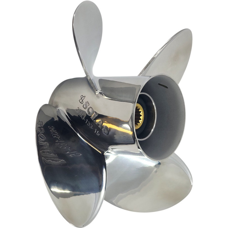 Tohatsu 25-30HP Stainless Steel 4 Blade Propeller Replacement Solas HR Titan 4 - 10" Diameter 11" Pitch