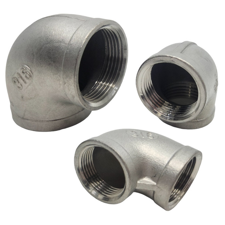 Stainless Steel Female/Female 90 Degree Threaded Elbow - 3"
