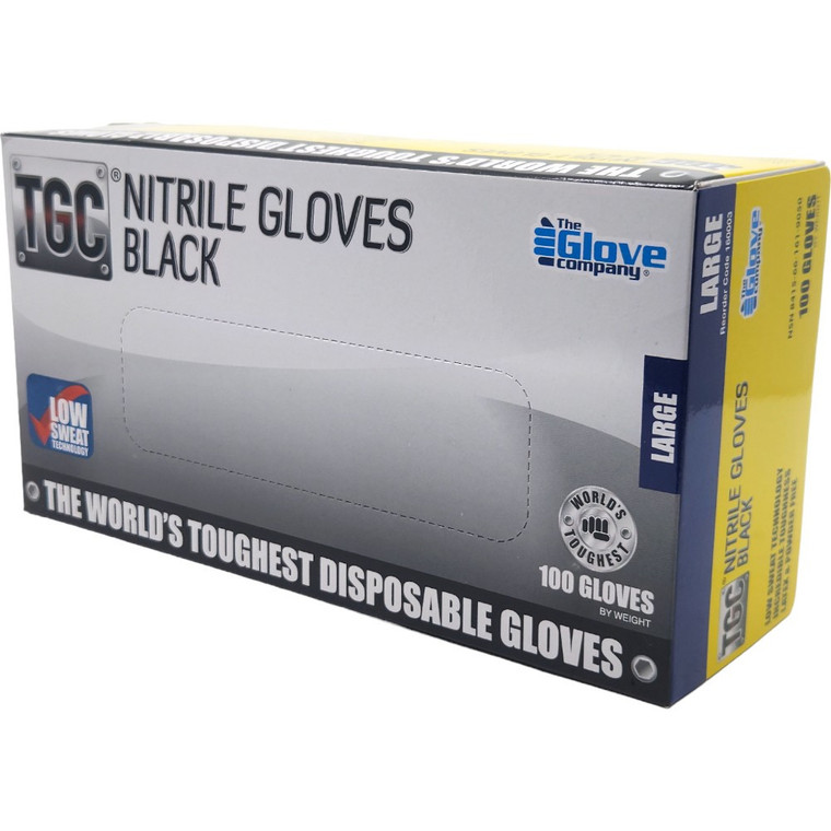 Black Nitrile Glove boxes of 100 - TGC-160003 - Large