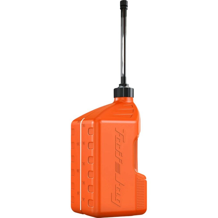 Tuff Jug Fuel Can With Black Standard Cap Auto Stop Spout & View Strip - Orange 20L