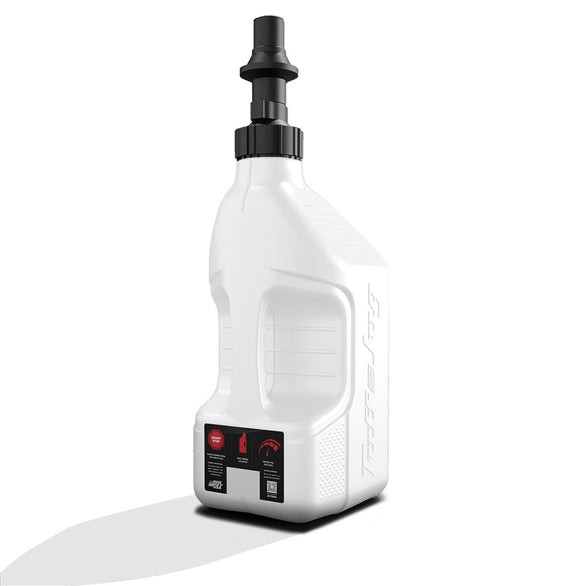 Tuff Jug Fuel Can With Black Ripper Cap & View Strip - White 10L