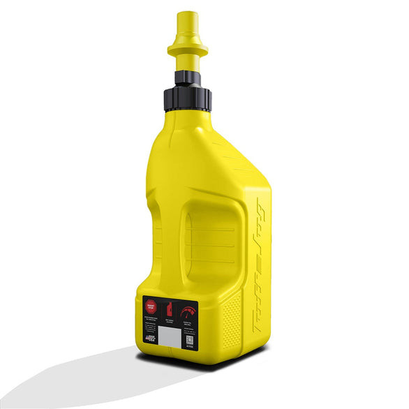 Tuff Jug Fuel Can with Yellow Ripper Cap with View Strip - Yellow 10L