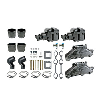 Manifold Conversion Kit GLM for Mercruiser 4.3L V6 1-Piece NLA To 2-Piece