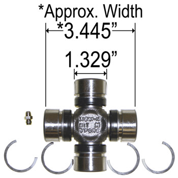 U-Joint Bearing - BravoX & XR Meritor Style with Internal Clips 1988-2000
