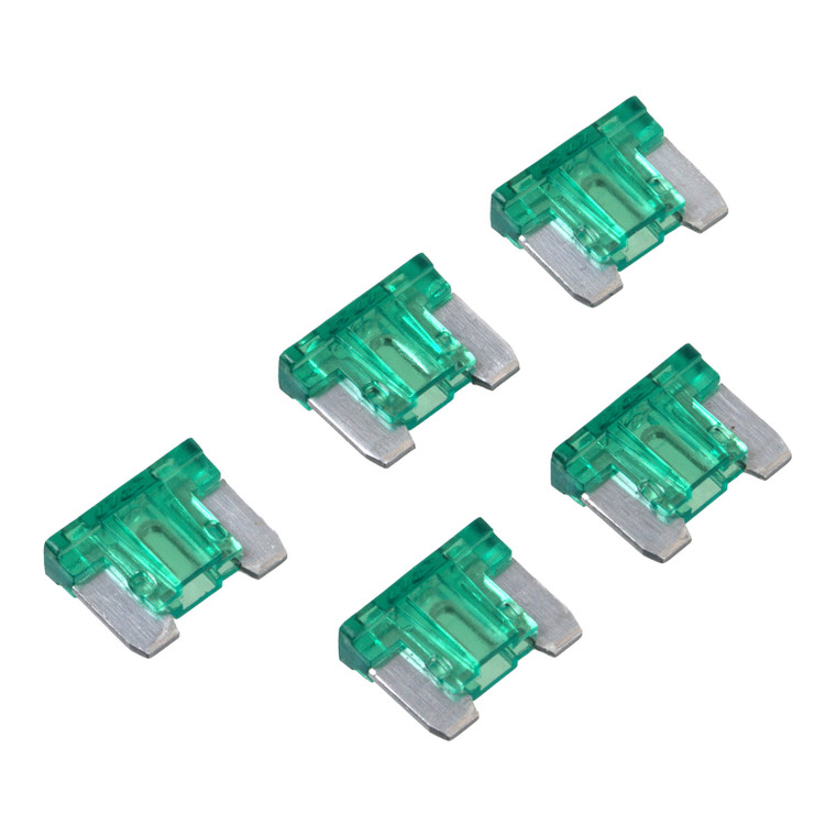 Pack of 5 Fuses - 30a ATC Low Profile Blade - Green