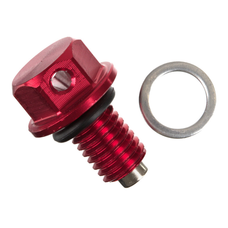 Magnetic Sump Plug M10 x 15 x 1.5 - Red